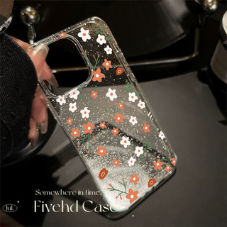 Floral Ins Nhật Bản Cô Gái Hàn Quốc Cao Cấp Lấp Lánh Bling Vỏ Cho iPhone 11 16 16E 15 14 13 12 Pro Xs Max XR X 7 8 Plus SE Vỏ Điện Thoại TPU Mềm Ốp Lưng Bảo Vệ HD Clear Cover