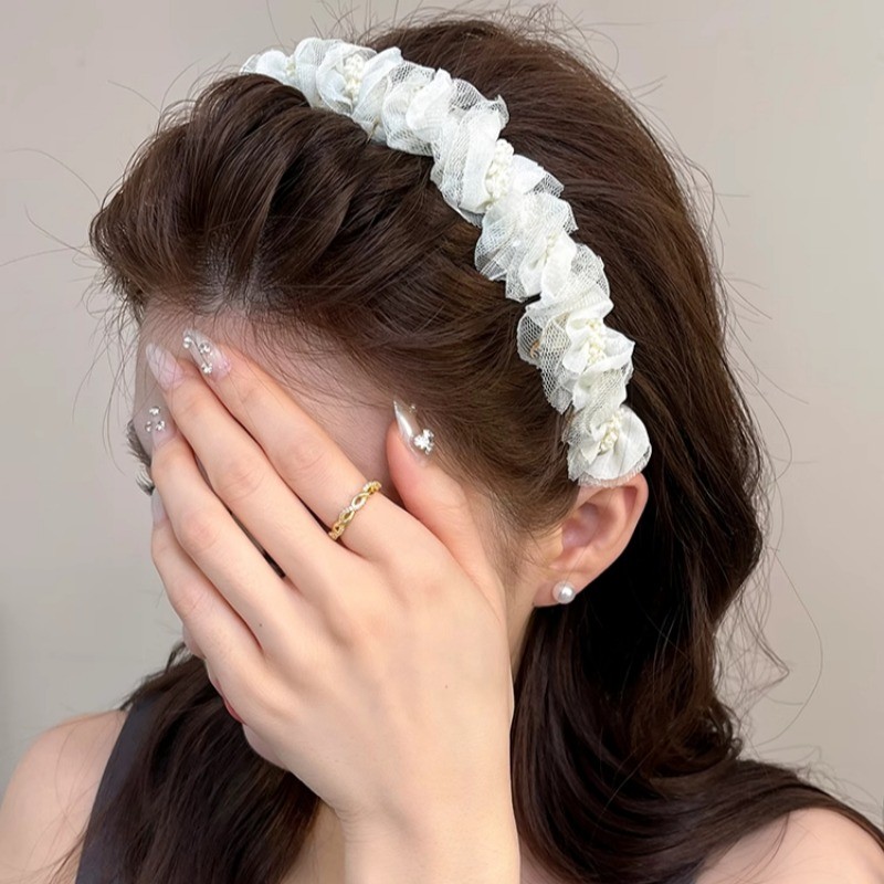 Băng đô nữ sang trọng đơn giản Băng đô xốp màu vàng mùa hè
