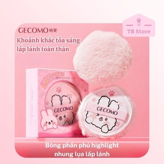 Bông phấn nhung lụa highlight kim tuyến Gecomo - Bắt sáng cho mặt và toàn thân