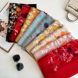 Thêu Mô Phỏng Khăn Lụa Nữ Xuân Thu Tất Cả Trận Đấu Thêu Gạc Khăn Thanh Lịch Phù Hợp Với Mỏng Phong Cách Trang Trí Khăn Dài