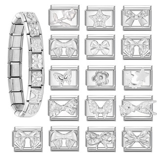 Thời Trang Mới Bạc Pha Lê Đơn Giản Quyến Rũ Ý Liên Kết Phù Hợp Với 9 Mm Vòng Tay Thép Không Gỉ Trang Sức DIY Làm