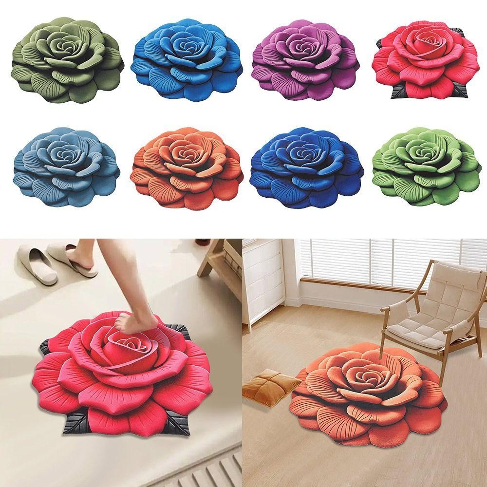 Thảm hoa TPKSF98, Thảm trải sàn hoa mẫu đơn mềm hình đặc biệt, Chăn thấm 40x40cm / 60x60cm cho phòng khách Bàn trà đầu giường