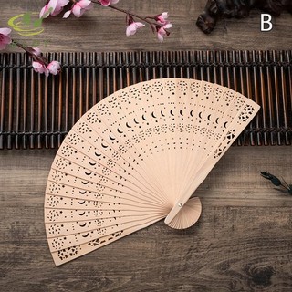 [ELOY] Thời Trang Cưới Tay Dự Tiệc Khắc Tre Gấp Quạt Trung Quốc Vintage Rỗng Cổ Điển Quạt Gấp Trang Trí Nhà VN