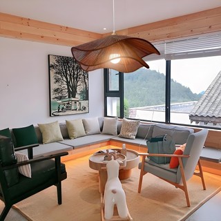 AIMI Mây Đèn Chùm Nhà Hàng Trung Quốc Đèn Trang Trí Phòng Khách Phòng Ngủ Trần Đèn Chùm Tay Dệt Thanh Cafe Đèn Treo