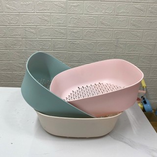 [Giá Xưởng] Bộ 3 Rổ Nhựa Vuông – Đựng Rau Củ Quả, Rau Sống, Nhẹ, Tiện Lợi, Đa Dụng