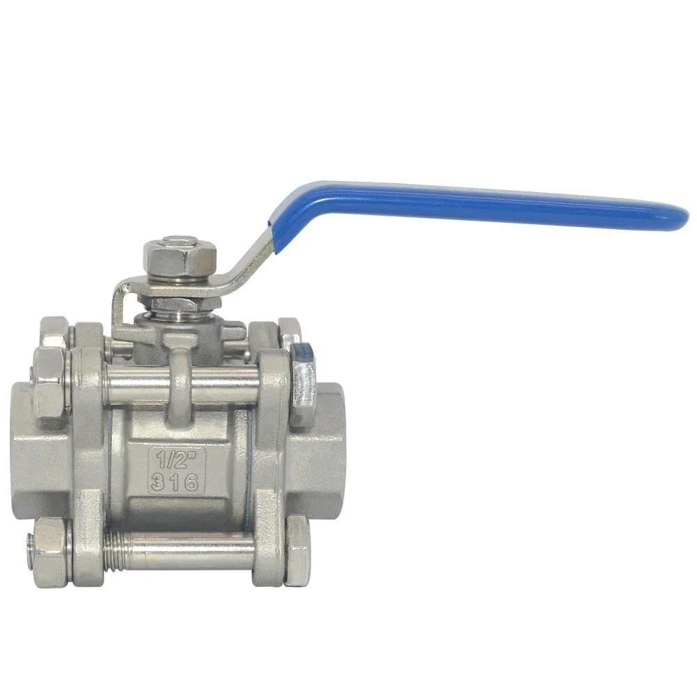 304 Thép Không Gỉ Ba Mảnh Van Bi 1 / 2 3 / 4 Vít Chủ Đề Bên Trong Ống Nước Hàn Van Công Tắc DN20 25 32 65 80