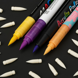 Thay thế đầu bút đánh dấu - Sơn Acrylic GuangNa Markers Bàn chải mềm Core Rock Mẹo - Đồ dùng học tập Phụ tùng văn phòng phẩm