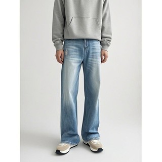 Quần jean ống thẳng Unisex có hiệu ứng thấm nước và họa tiết sét