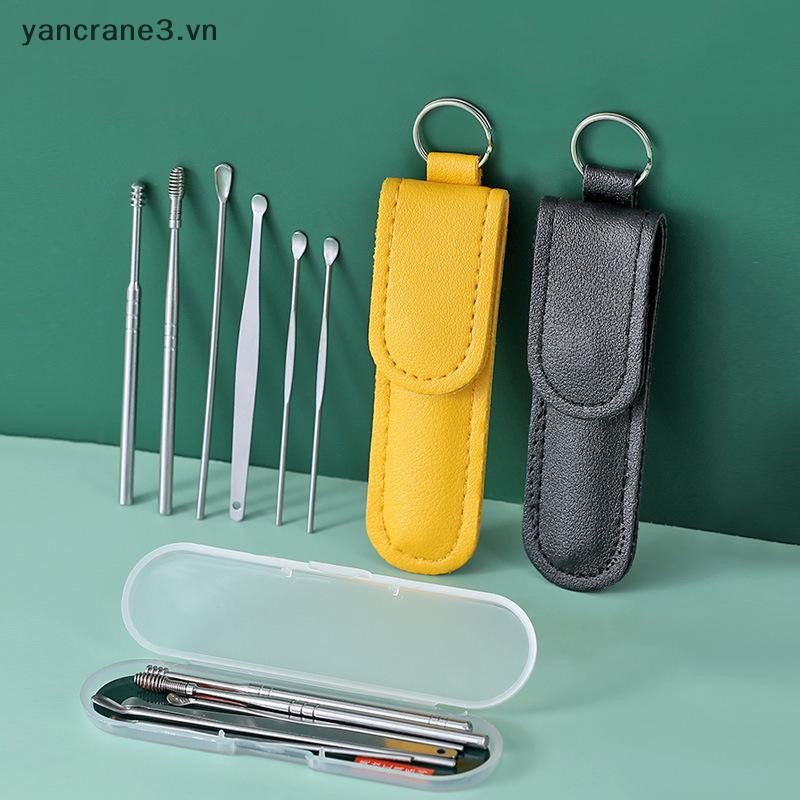 {YAN3} 6 Cái / bộ Dụng cụ lấy ráy tai Dụng cụ lấy ráy tai bằng thép không gỉ Dụng cụ xỏ lỗ Earwax Curette Spoon Care Ear Clean Tools {yancrane3.vn}