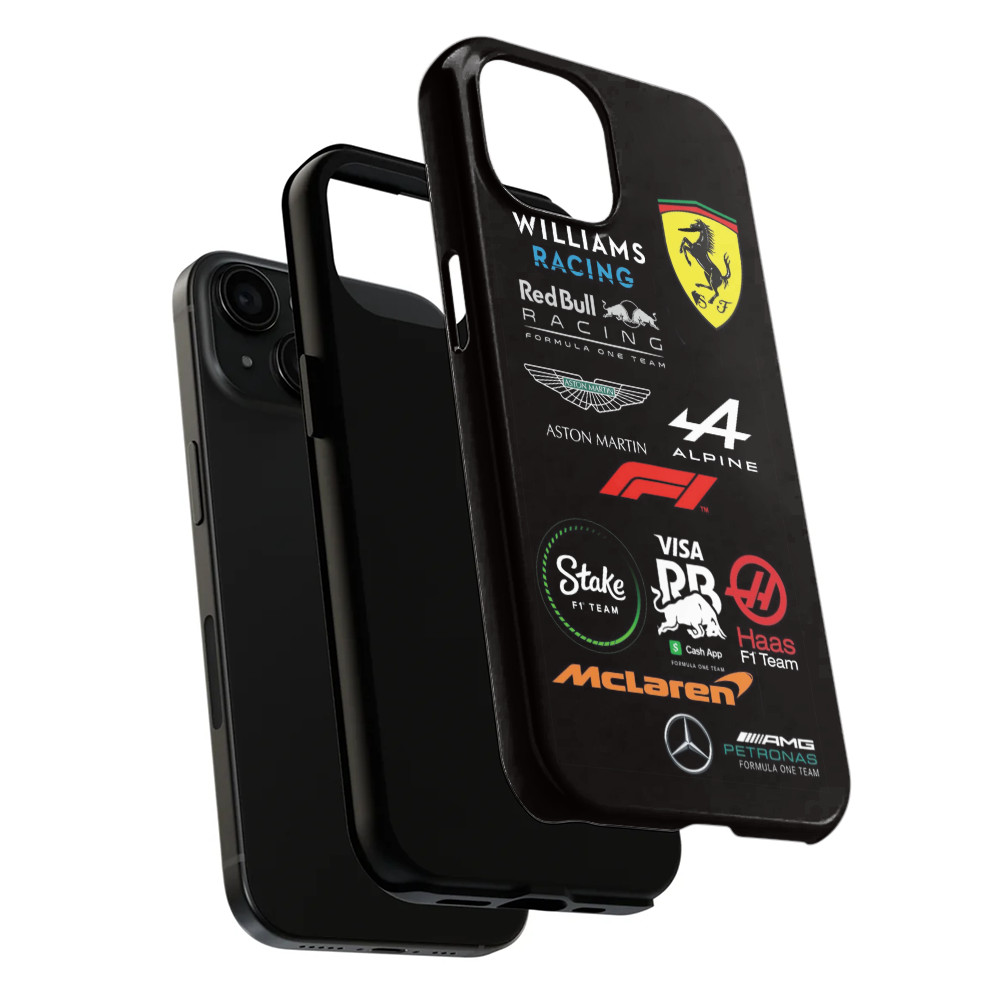 F1, Ốp Điện Thoại Đua Xe Cho iPhone17 16Pro 15ProMax 14Pro 13 12 13mini Samsung S24 S22 S25 2in1 ốp Lưng Cứng Bóng