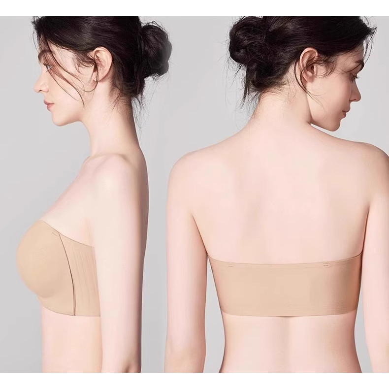 Chất Lỏng Nền Khóa Trước Ống Top Quần Lót Nữ Ngực Nhỏ Tập Hợp Áo Ngực Không Dây Chống Trơn Trượt