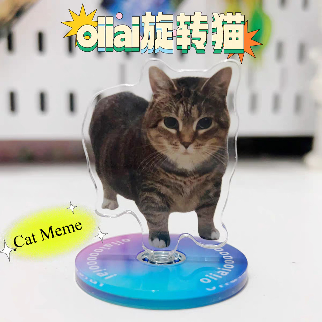 Xoay Mèo Meme Đứng Acrylic Ngộ nghĩnh Cảm Xúc Móc Khóa Quà Tặng Học ...