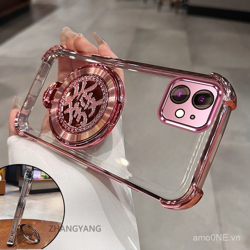 Ốp cho iPhone 12 Iphone 12 PRO iPhone 12 Pro Max Ốp điện thoại chống rơi trong suốt mạ điện bốn góc ốp điện thoại TPU mềm thiết kế phong phú thẩm mỹ cymwx02
