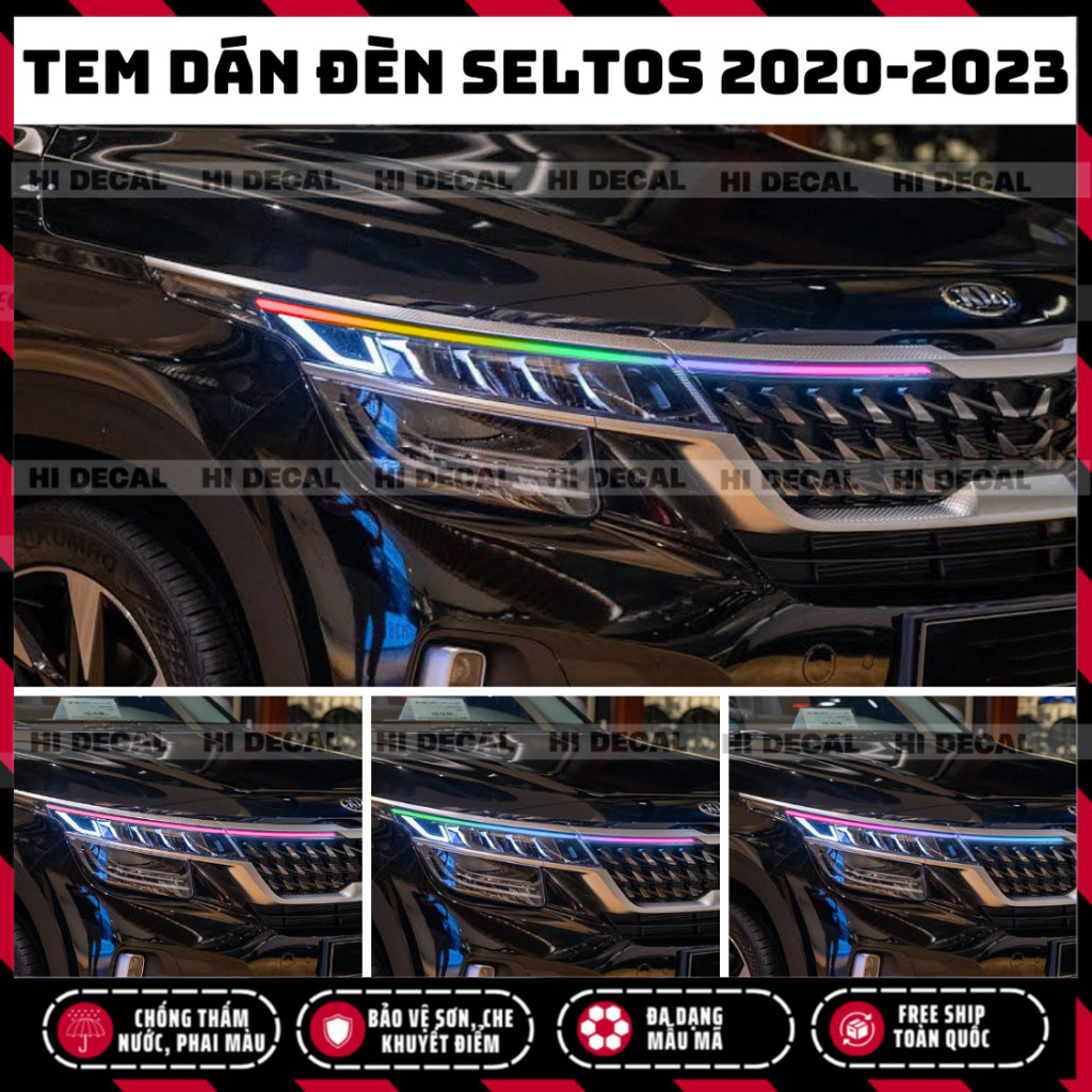 Decal dán đèn Seltos 2020 - 2023, tem dán đổi màu demi kia seltos Tem trang trí xe chống nước, bền màu, chịu nhiệt tốt