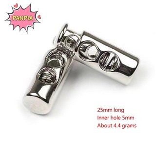 Pnpia 10 Chiếc Kim Loại Màu Đen Dây Khóa Lò Xo Khóa Chặn Hai Lỗ Dây Rút Chặn Boutique