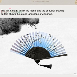 [Lostcorner] Quạt gấp lụa Trung Quốc Shank Quạt khiêu vũ cổ điển Trang trí nhà cửa [Mới]