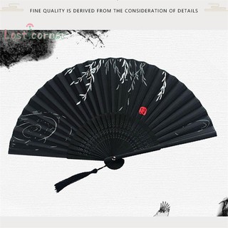 [Lostcorner] Quạt gấp lụa Trung Quốc Shank Quạt khiêu vũ cổ điển Trang trí nhà cửa [Mới]