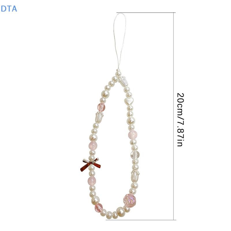 Dta Ngọc Trai Tình Yêu Mặt Dây Chuyền Móc Khóa Đính Hạt Dây Điện Thoại Trang Trí Phụ Kiện Quà Tặng Ngăn Ngừa Mất Điện Thoại Di Động Dây PO