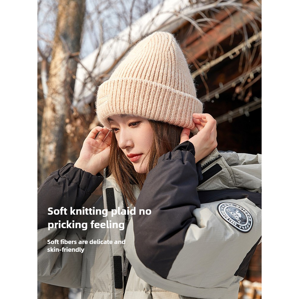Ảnh Mũ dệt kim CAMEL CROWN Thu đông Giải trí Bảo vệ tai ấm áp Mũ len chống gió 3