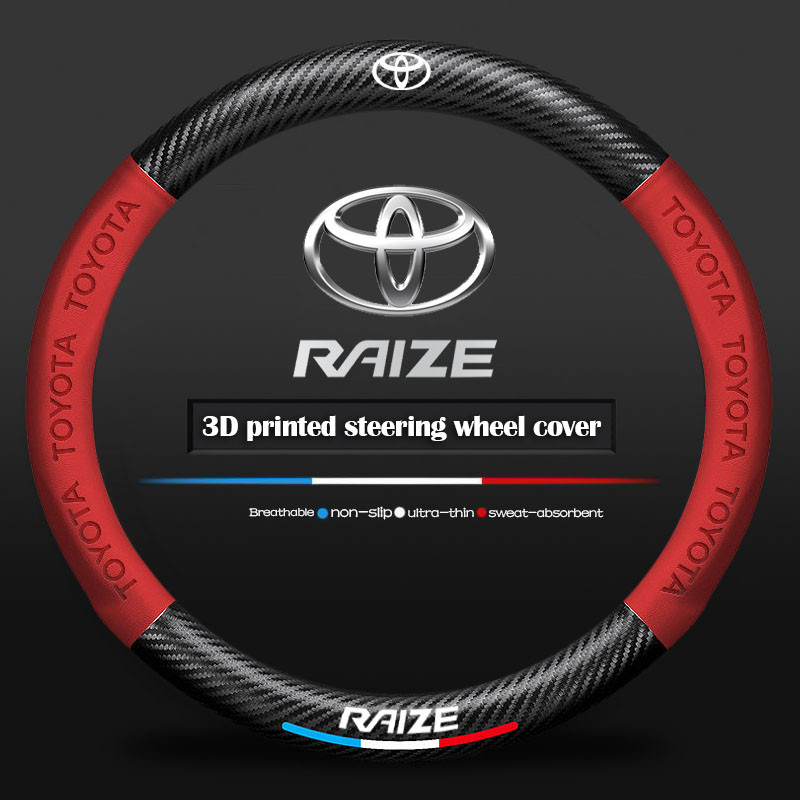 Toytoa Raize Da Sang Trọng Sợi Carbon Vô Lăng Bọc Thoải Mái Và Chống Trơn Trượt Phụ Kiện Nội Thất Ô Tô