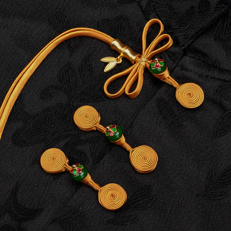 Sườn Xám Tấm Nút Mới Phong Cách Trung Quốc Cuộn Dây Bướm Tua Rua Tấm Hương Nút Hanfu Dệt Tay Nút Trang Trí Phụ Kiện Hơn