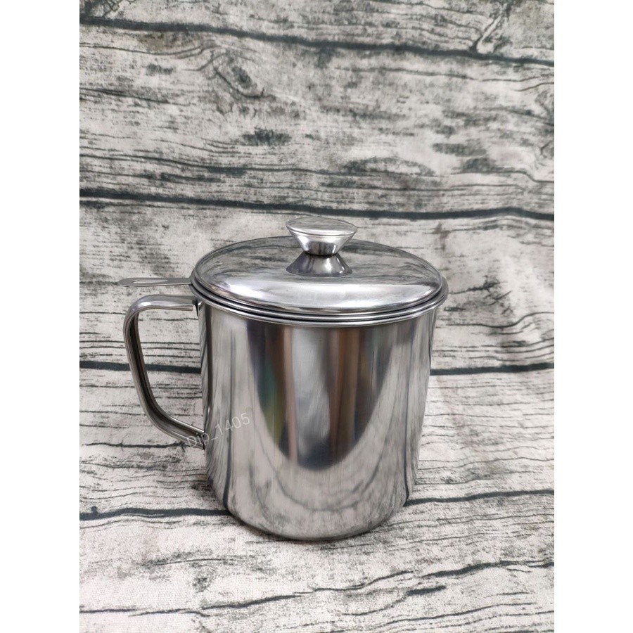 Ca Lọc Dầu Inox - Bình Lọc Cặn Dầu Ăn Cao cấp Có Nắp Đậy vô cùng tiện lợi