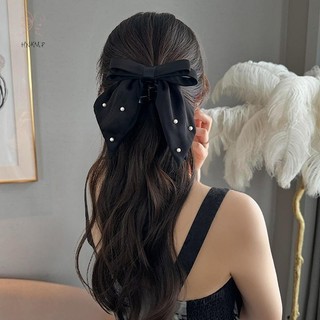 Hnkmp Sa Nơ Kẹp Tóc Tính Khí Mũ Ngọc Trai Màu Trơn Kẹp Tóc Cho Nữ Bé Gái Đuôi Ngựa Phụ Kiện Tóc.