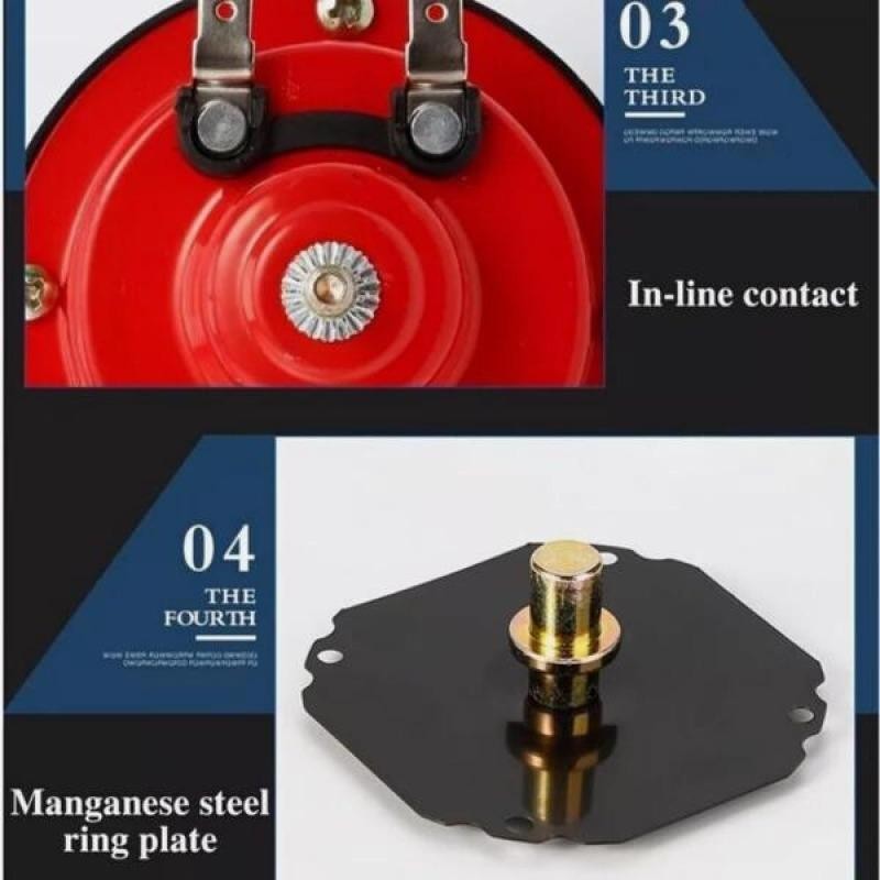Còi tàu siêu to 300DB 12V chống nước cho xe tải xe máy thuyền đỏ