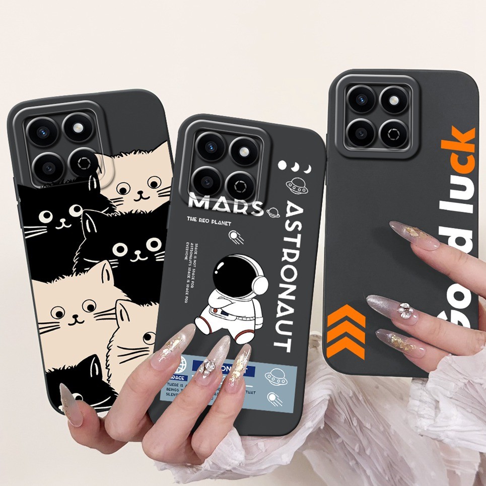 Ốp Lưng Silicon Mềm Cho Honor X7C 4G Ốp lưng Huawei Honor 200 Smart Play 60 Plus Ốp Lưng Phi Hành Gia Rồng Động Vật Họa Tiết Vỏ