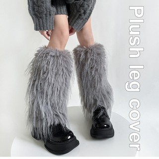 Hum Phong Cách Lông Chân Ấm Áp Cho Nữ Mùa Đông Phụ Kiện Màu Trơn Dày Fuzzy Sang Trọng Boot Toppers Còng Tất Không Chân