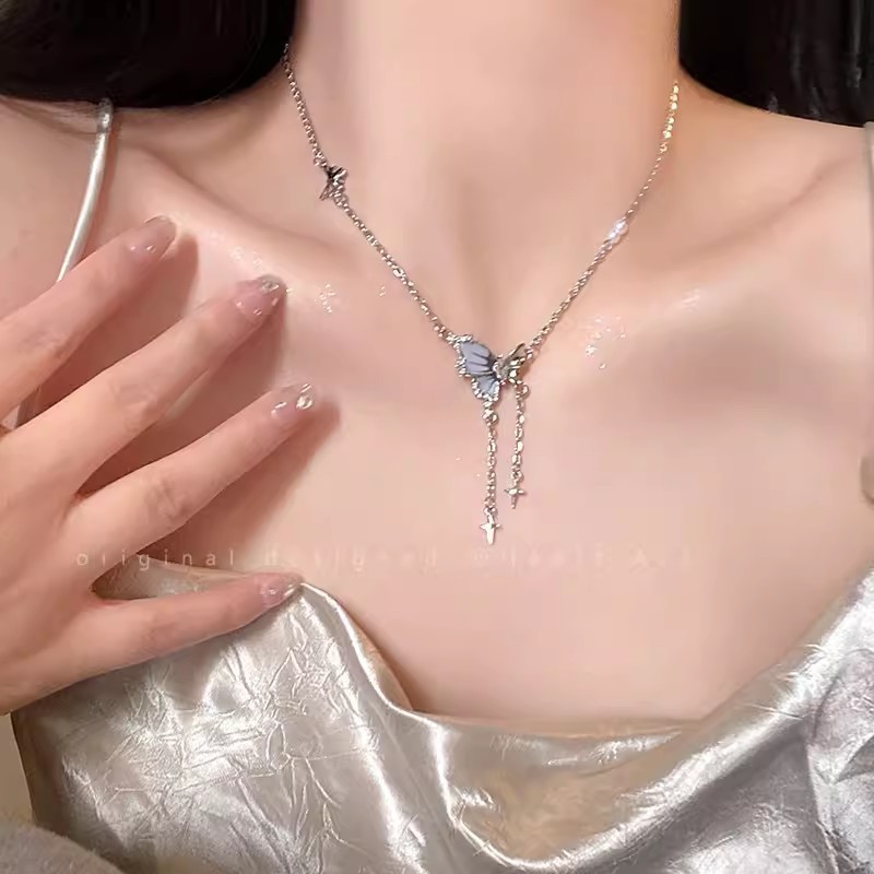 Chất lượng cao bướm ngọc trai vòng cổ nữ thời trang xương đòn chuỗi tinh tế giá bán buôn