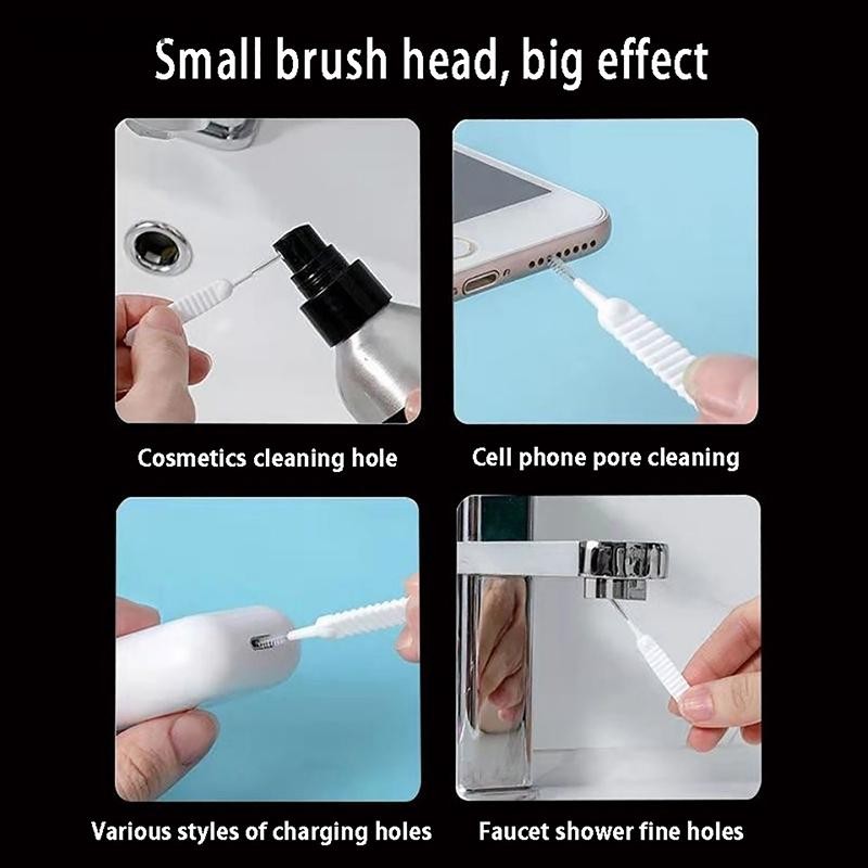 B & N 10 Cái / bộ Bàn chải làm sạch vòi hoa sen Bàn chải nhỏ màu trắng Bàn chải làm sạch lỗ chân lông Nylon cho lỗ điện thoại Phòng tắm nhà bếp.