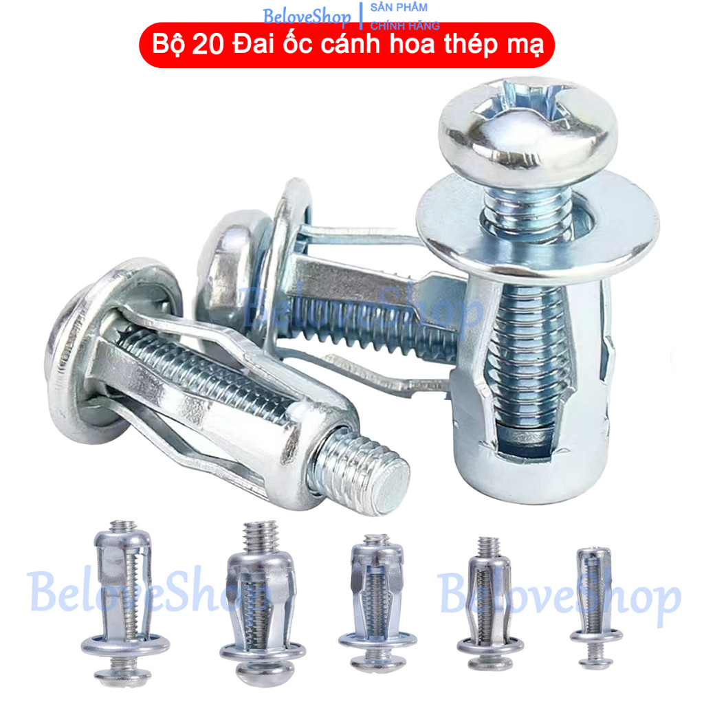 Bộ 20 ốc vít bằng kim loại - Đinh tán , chốt vít nở chuyên dụng ...