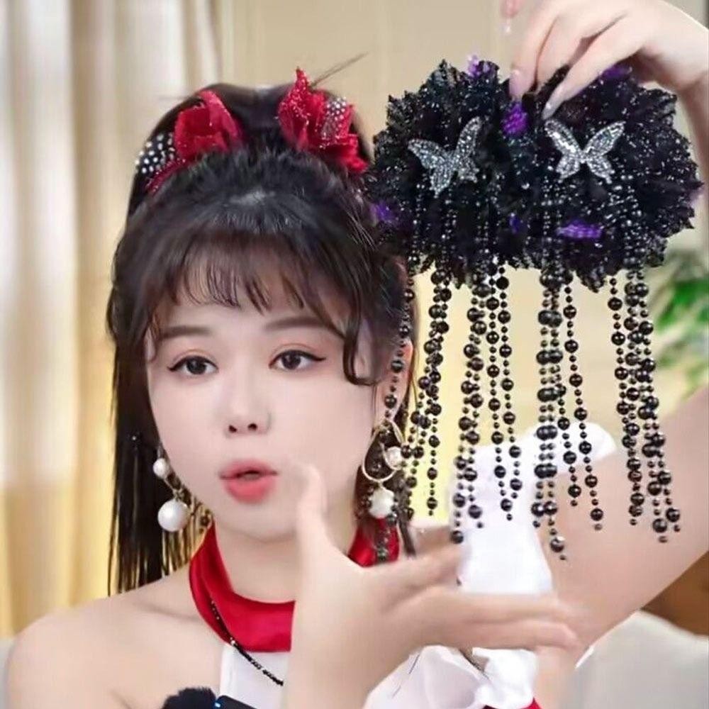 ORDOBOX - Kẹp Tóc Thời Trang Cho Bé Gái, Vải Lông Vũ và Ngọc Trai