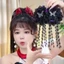 Vuốt Tóc MERIGGIARE, Vải Bốn Hoa Nắm Kẹp, Thời Trang Tua Rua Lông Hoa Ngọc Trai Phụ Kiện Tóc Cho Bé Gái