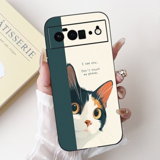 Dành Cho Google Pixel 6 Pro / Pixel 6 Hình Thỏ Gấu Trúc Dễ Thương Họa Tiết Hoạt Hình Vỏ Pixel6 6Pro Vỏ Điện Thoại Silicon Mềm Màu Đen