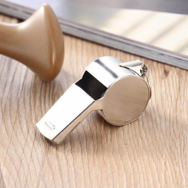 Còi thổi thể thao, tu huýt sắt inox có hộp.