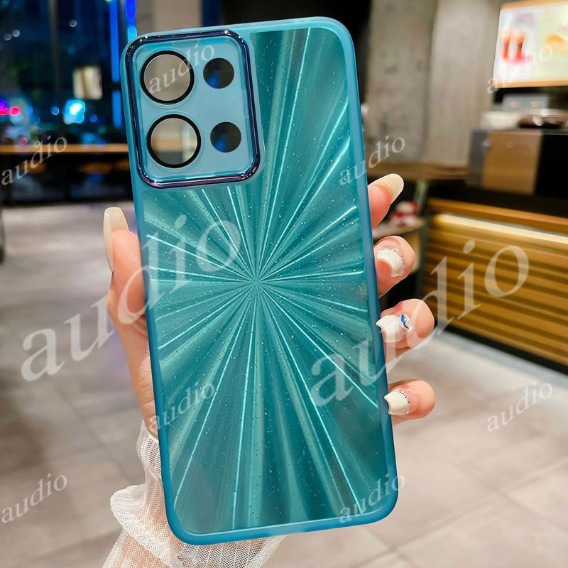 Ốp điện thoại lấp lánh pháo hoa bằng Laser OPPO A6 Pro 5G cho Oppo A6 Pro A6Pro A6x 4G 5G với màng bảo vệ ống kính máy ảnh đầy đủ Vỏ trong suốt Gradient sang trọng cho OPPOA6 Pro 5G 4G