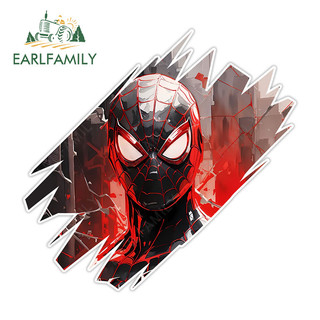 EARLFAMILY 13cm Người Nhện Hoạt Hình Xé Xe Ô Tô Bị Tắc Xước Xe Đoàn Hành Lý Kính Chắn Gió PVC Decal Chống Thấm Nước Khuẩn Bảo Vệ Cửa Xe Ô Tô