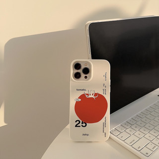 [Sheren] ins Niche Art Tomato Ốp điện thoại Thích hợp cho i16 15 14 13 12 11 pro max Vỏ bảo vệ chống sốc
