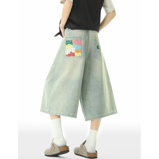 GKSSS Quần short denim mới kiểu Mỹ cổ điển dáng rộng phong cách đường phố giản dị phong cách trung tính