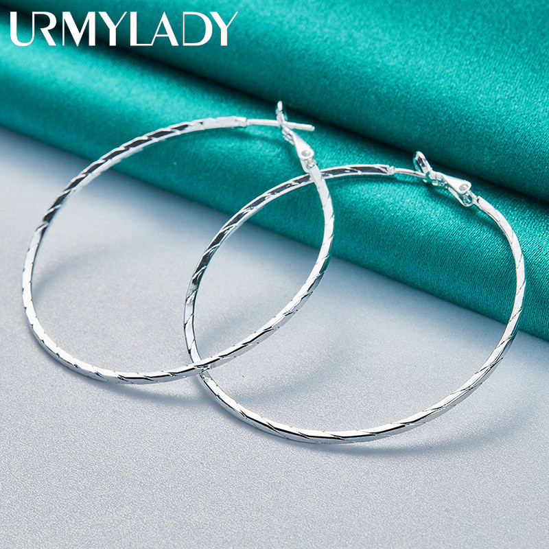 URMYLADY Bạc 925 Bông Tai Họa Tiết Da Rắn Cho Nữ Tiệc Cưới Thời Trang Trang Trang Sức Mỹ