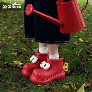 Xixitiao Giày Đi Mưa Nữ, Gót Trung Bình, Chống Thấm Nước, Thích Hợp Cho Hoạt Động Ngoài Trời
