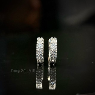 Khuyên tai nam nữ đính đá size 1cm, khuyên tai basic nam nữ