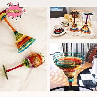 PNPIA Handmade Nhiều Màu Sắc Margarita Ly Rượu Tinh Tế Không Chì Cocktail Thủy Tinh Cho Tiệc Cưới Drinkware Độc Đáo Boutique