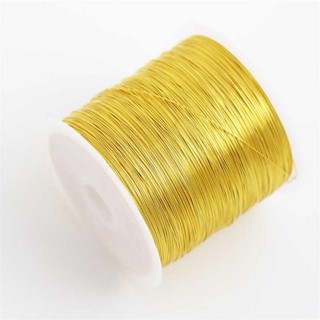 JOYFULLIFE 100m / cuộn Dây đồng hợp kim bảo quản màu, Dây đồng thau mạ vàng 0,3mm 0,4mm, Mũ nón DIY bền bỉ Kẹp tóc cổ điển DIY Handmade Dây đồng thau Làm đồ trang sức