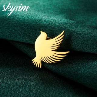 SKYRIM Thép không gỉ Vàng Dove of Peace Trâm 25x21MM Pin Trang Sức Phù Hợp Với Phụ Kiện Bán Buôn Hàng