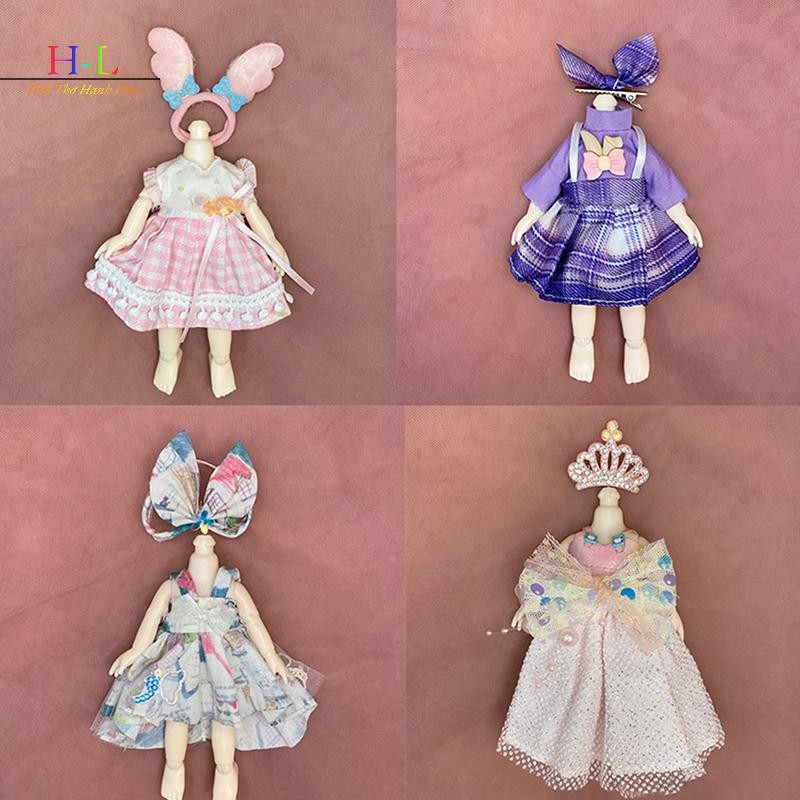 HL 1 Bộ Quần Áo Cho Búp Bê 16-17cm Bộ Đồ Thời Trang 1 / 12 hoặc 1 / 8 Váy Váy Búp Bê 6 Inch LMWU