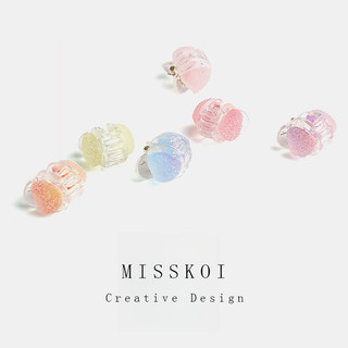 MISMEMO Gummy Mini Kẹp Cô Gái Dễ Thương Trái Tim Kẹo Màu Tóc Ngọt Chuyển Đổi Kẹp Tóc