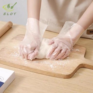 [ELOY] 100 Cái / hộp Găng Tay Cao Su Miễn Phí TPE Găng Tay Dùng Một Lần Axit Chống Trơn Trượt Trong Suốt An Toàn Làm Việc Cấp Thực Phẩm Găng Tay Vệ Sinh Gia Đình VN